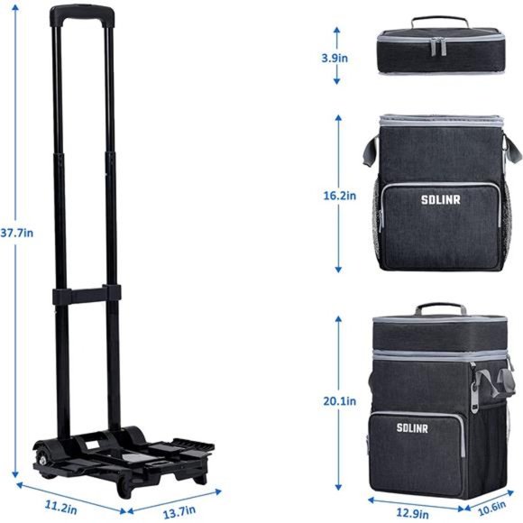 72-Can Large Rolling Cooler, Leakproof Insulated Soft Cooler Bag with Wheels - Picture 6 of 6